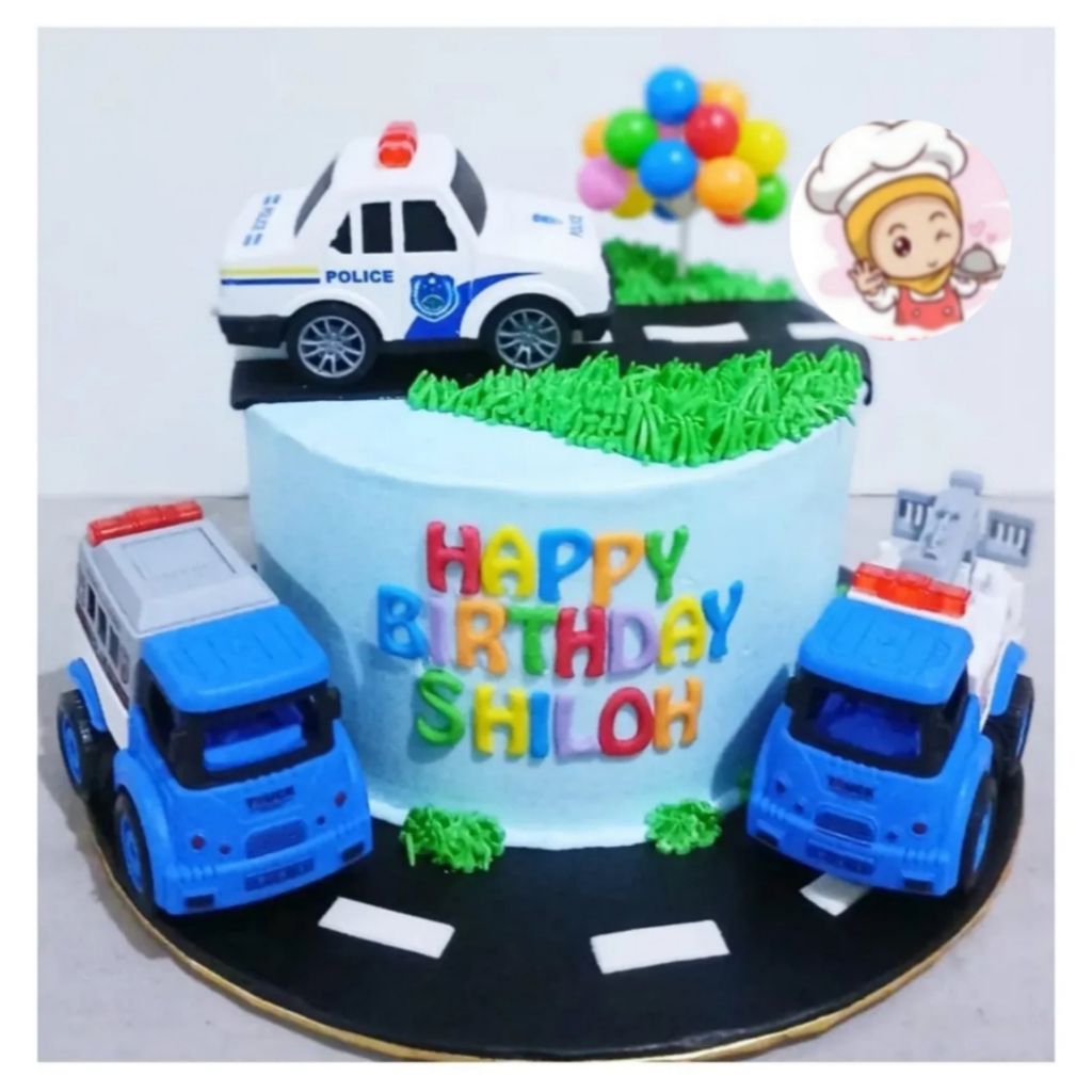 Kue ultah anak laki-laki / Police Custom cake / kue ulang tahun Mobil Polisi