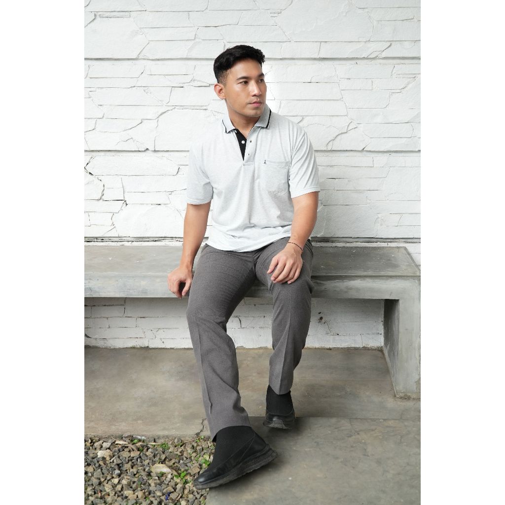 Andre Michel Polo Shirt Lengan Pendek Abu Misty Muda 3452