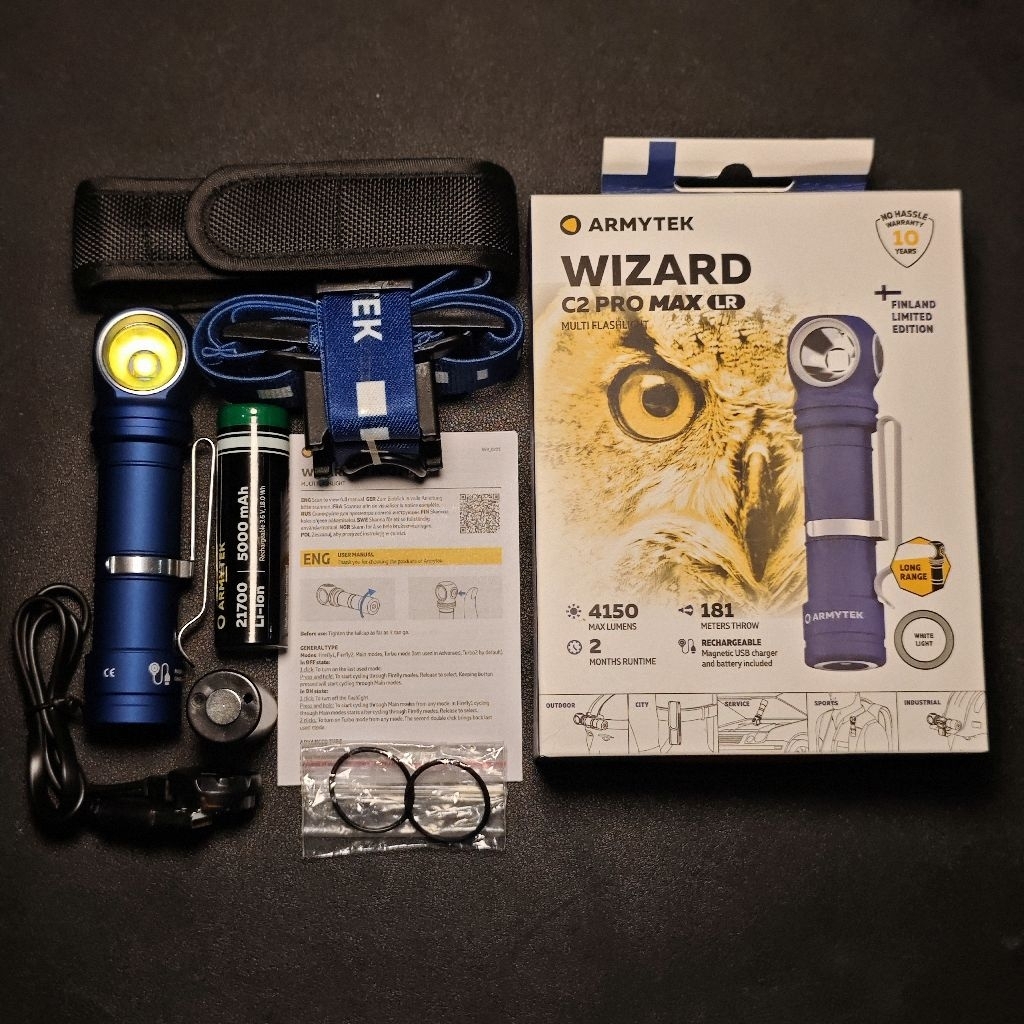 Armytek Wizard C2 Pro Max LR Finland Limited Edition Senter Headlamp Multifungsi