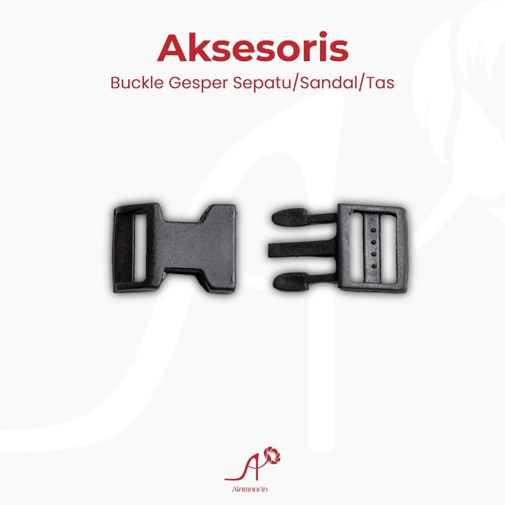 Aksesoris Buckle Kunci Sodok Gesper Plastik Warna Hitam