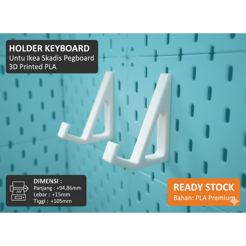 Holder Keyboard Untuk Ikea Skadis Pegboard