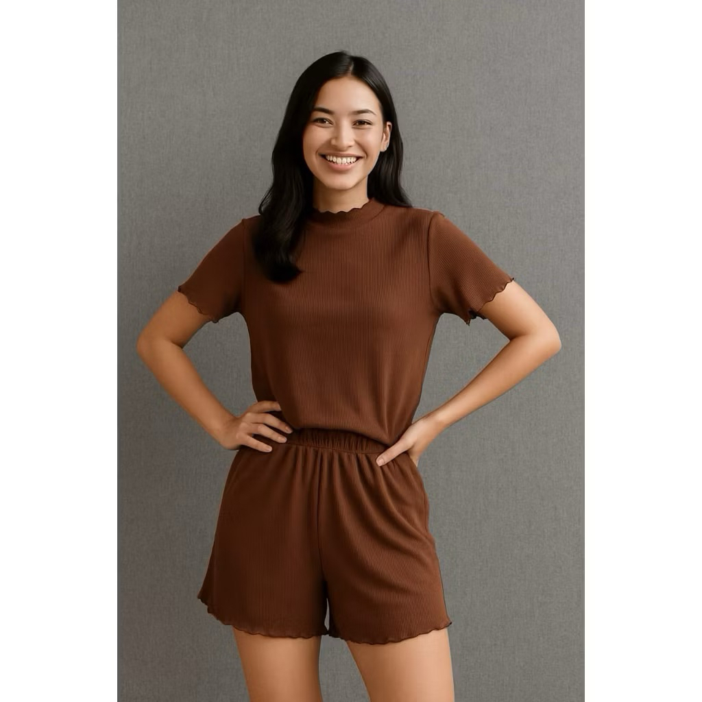 setelan Neci pendek wanita/setelan knit pendek wanita