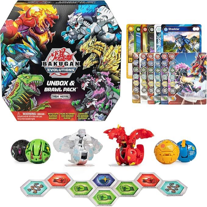 Bakugan Evolutions, UNbox and Brawl Pack with 6 Exclusive, BakuCores, Collectible Cards, Gate Cards,