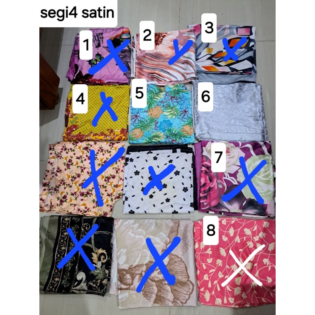 Preloved jilbab segi4 satin/jilbab satin murah/jilbab
