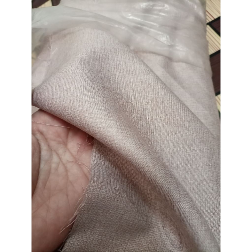 harga per setengah meter kain katun Madinah warna krem/coksu/coklat muda jual kain bahan gamis/rok/K