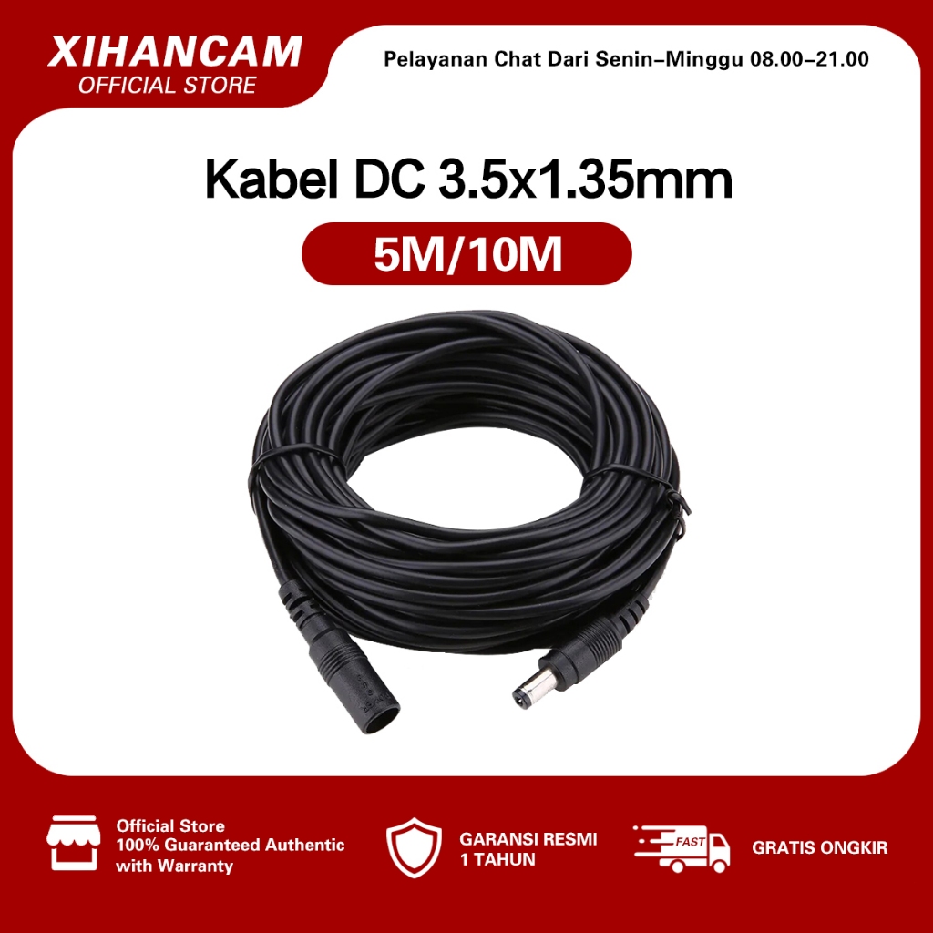 XIHANCAM Kabel Power DC 5V 3.5mm Kabel CCTV 5 10 Meter Koneksi Kabel Extension Daya DC
