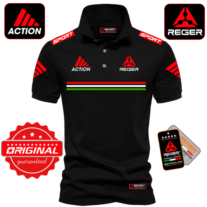 BAJU POLOSABLON REGER ACTION GARIS LURUS MIX BAJU OFFER  TSHIRT 100%COTTON LENGAN PENDEK/LELAKI PERE