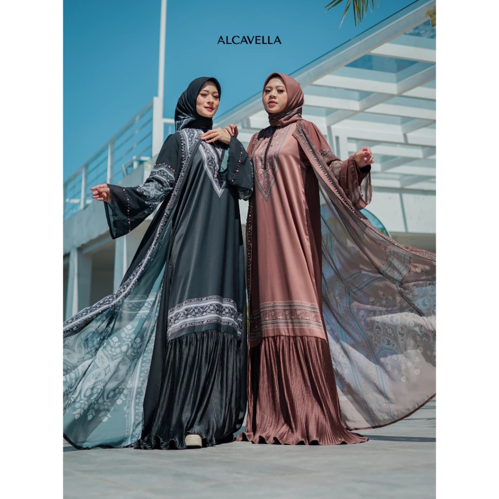 Alcavella - Arafa Set Hijab Series | Baju Dress Abaya Muslim Modern Syari Elegan Terbaru ALCAVELLA