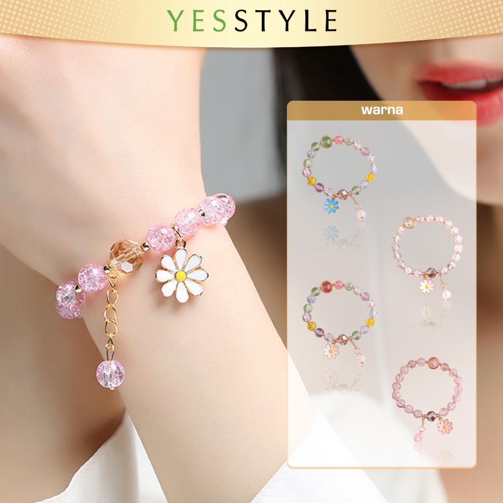 Yesstyle Gelang Wanita Liontin Daisy Multicolor Daisy Flower Bracelet Aksesoris