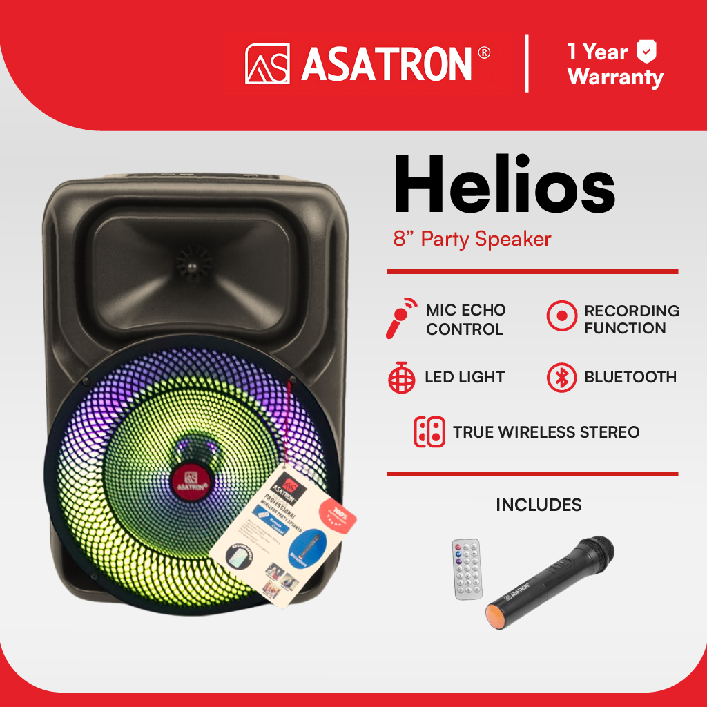 Asatron Helios 8 Inch Bluetooth Party Speaker