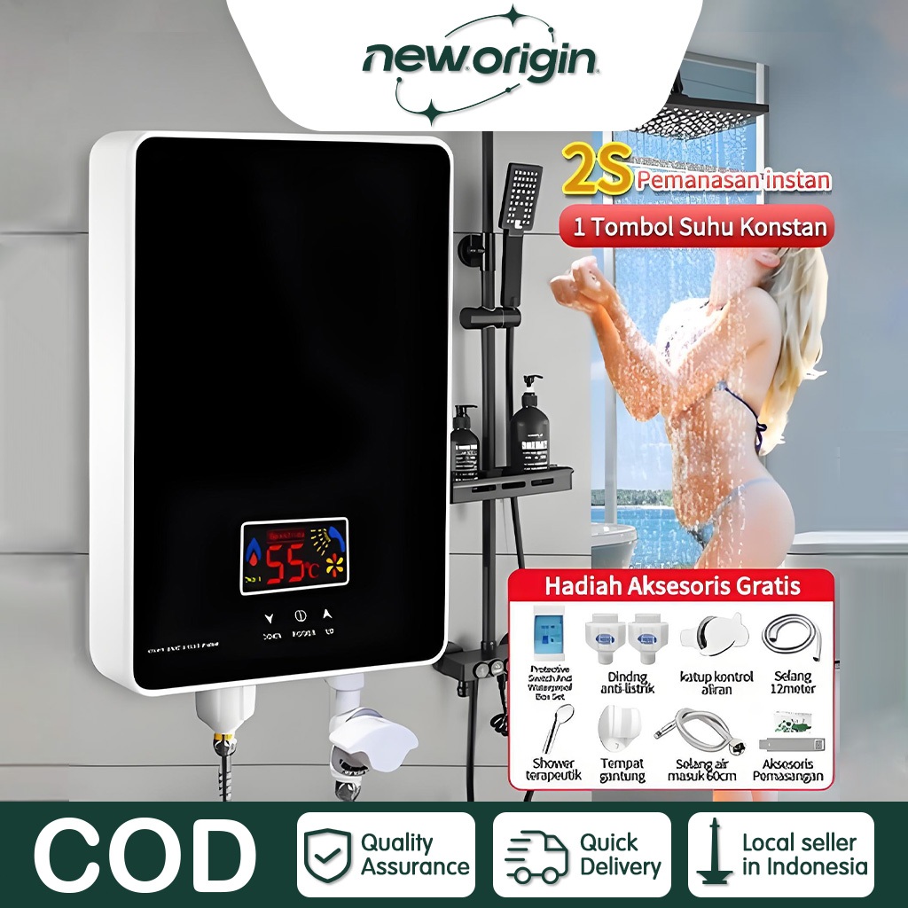 Pemanas air listrik instan yang dipasang di dinding/Instan water heater/Water heater Suhu Konstan/pe