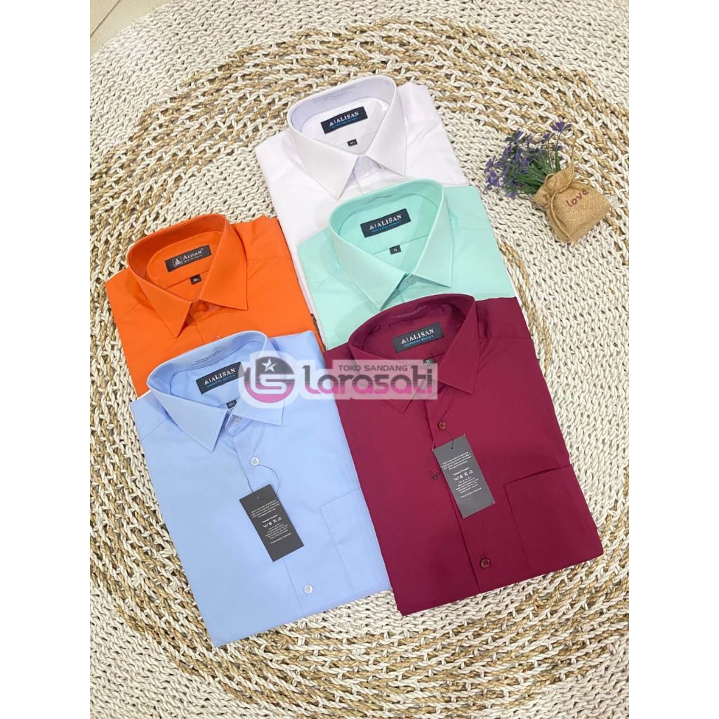 Kemeja ALISAN lengan pendek polos/Alisan/kemeja kantor/