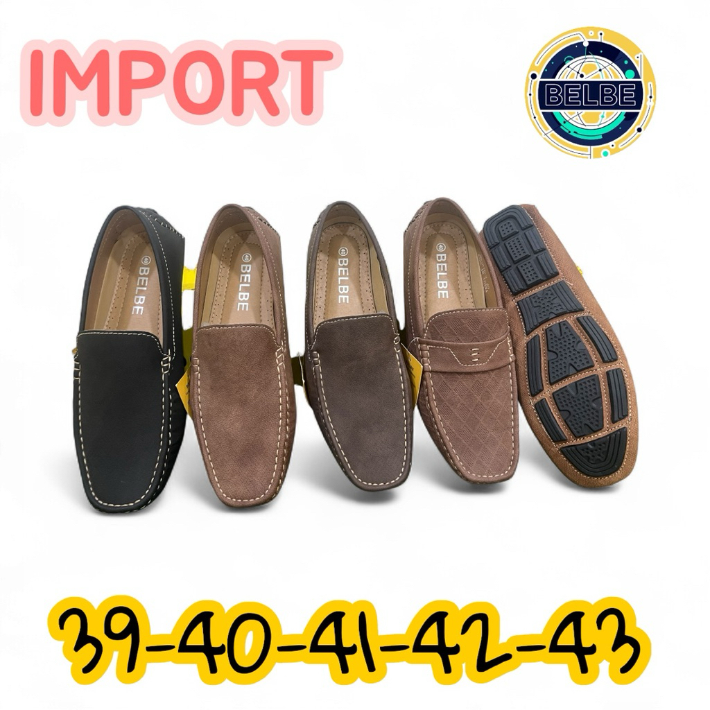 sepatu belbe moccasin slip on santai