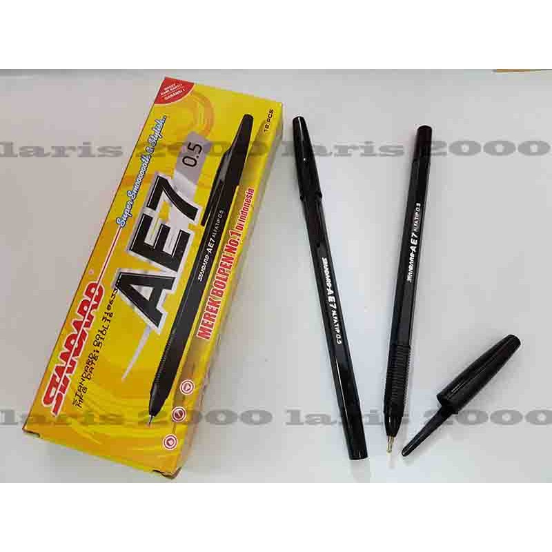 Pulpen Standard AE7 / Pen Standard AE7 (Hitam / Merah / Biru) (1 LUSIN)