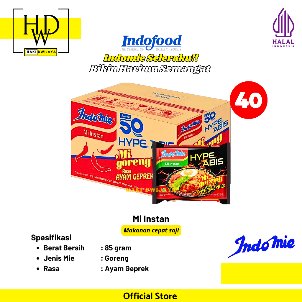 [40Pcs / 1 Karton] Indomie Ayam Geprek 85gr - Semarang