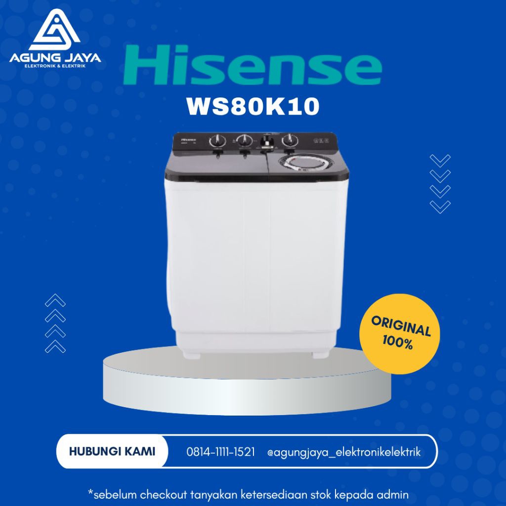 Mesin Cuci 2 tabung Hisense WS80K10(8kg)