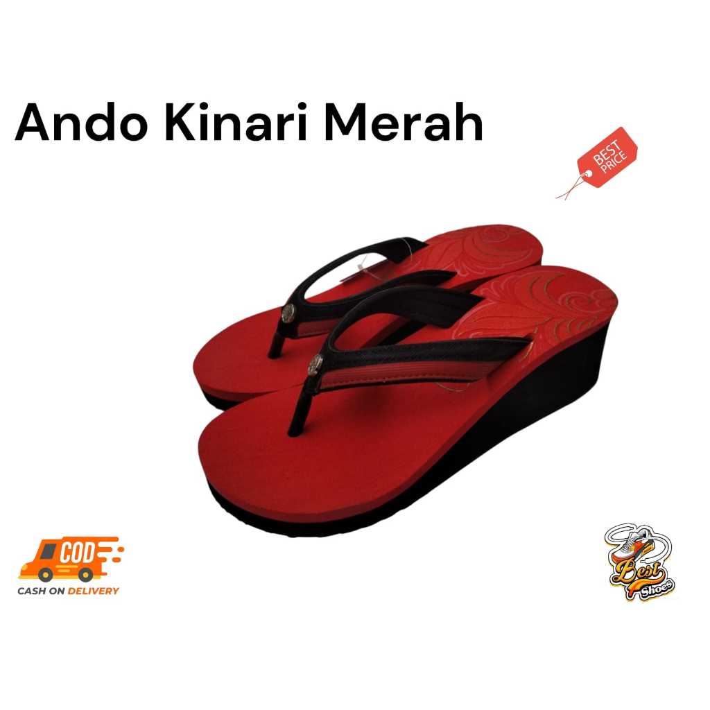 ANDO KINARI - SANDAL JEPIT WEDGES WANITA DEWASA - ANDO ORIGINAL