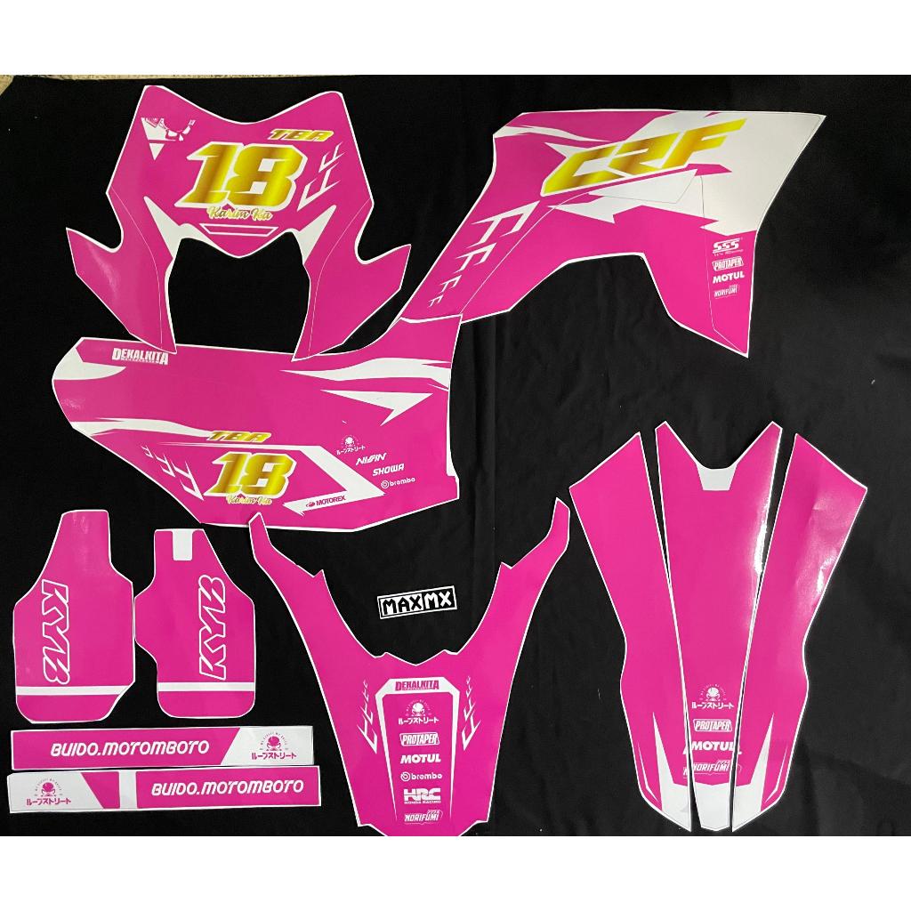 Decal stiker CRF 150L hitam pink putih