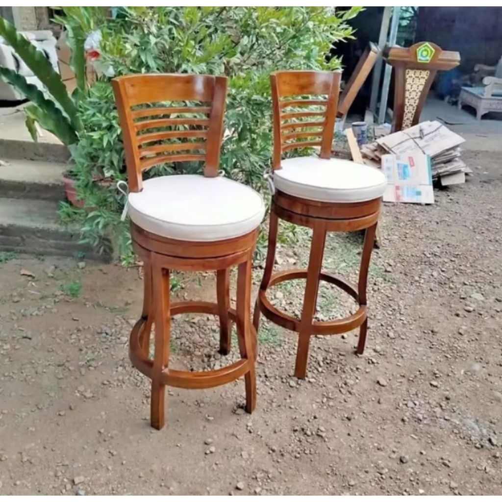 Kursi bar putar kayu jati kursi bar putar kursi bar minimalis kursi bar kayu jati