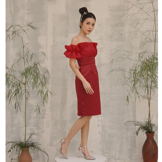 BLAIR MAROON - BAJU IMLEK / DRESS IMLEK / PARTY DRESS RED / RED PARTY DRESS / MAROON PARTY DRESS / D