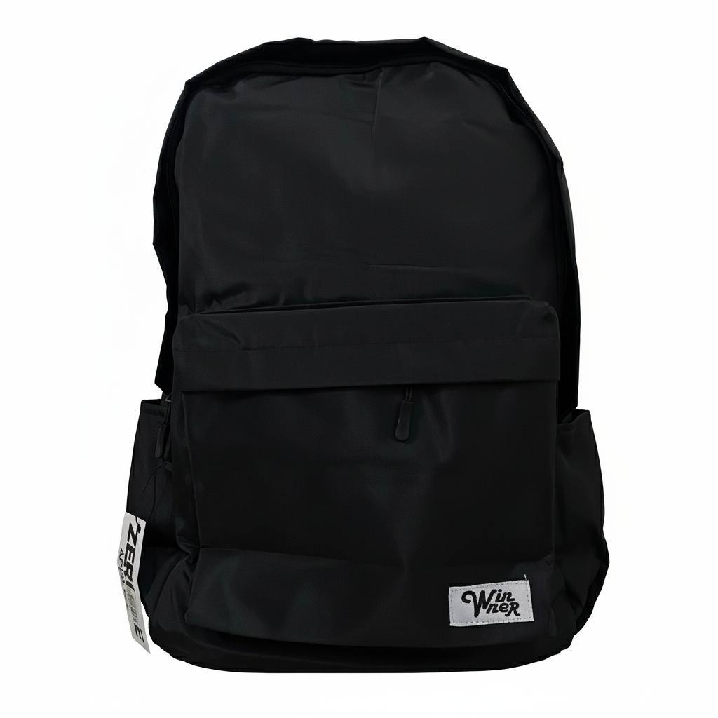 Tas Ransel Hitam Pria Wanita – Backpack Sekolah & Kuliah Simple Keren