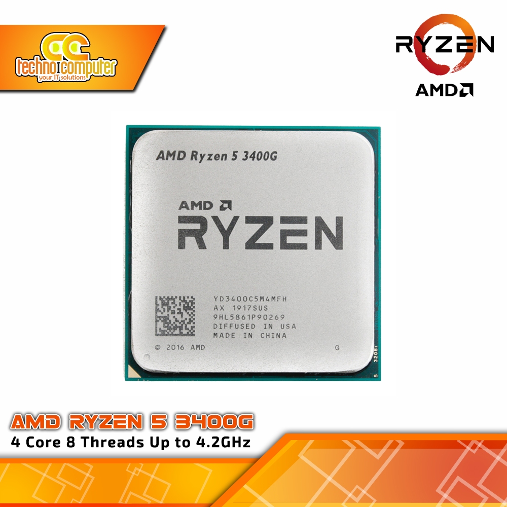 PROCESSOR AMD RYZEN 5 3400G TRAY - 4 Cores 8 Threads Up to 4.2GHz - Socket AM4
