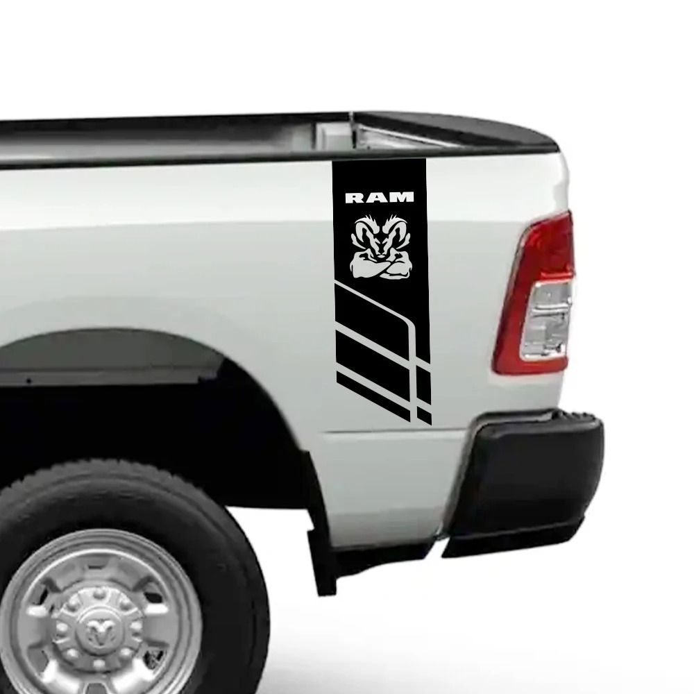 Stiker Pickup untuk Dodge Ram 1500 2500 Hemi Rebel 5.7 Liter Truk Belakang Pintu Samping Grafis Deca