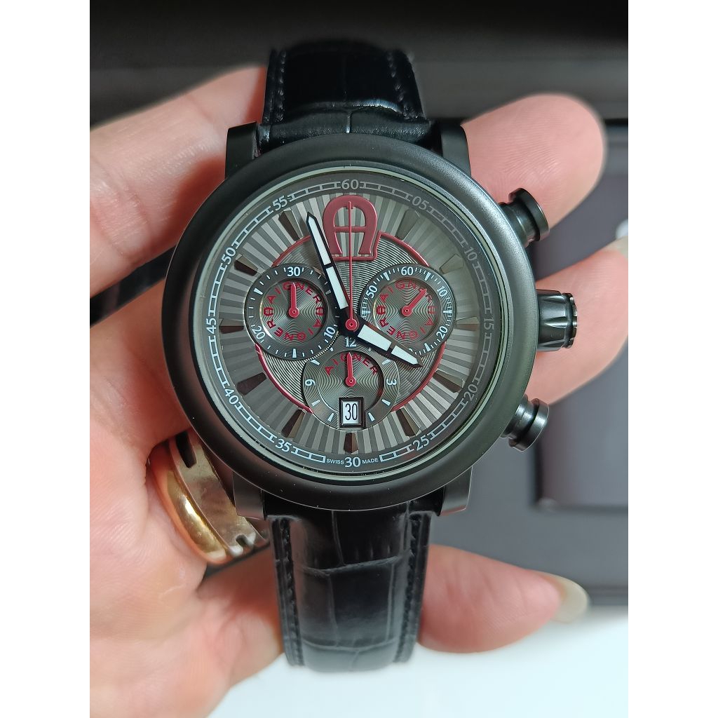 Aigner bari chronograph A37500 original bekas sangat bagus cukup mulus normal semua siap pakai mewah