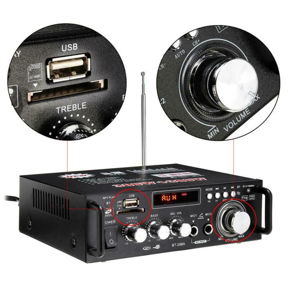 Audio Amplifier - Home Amplifier - HIFI Audio Amplifier Bluetooth 600W Dengan Remote Control - FM Ra