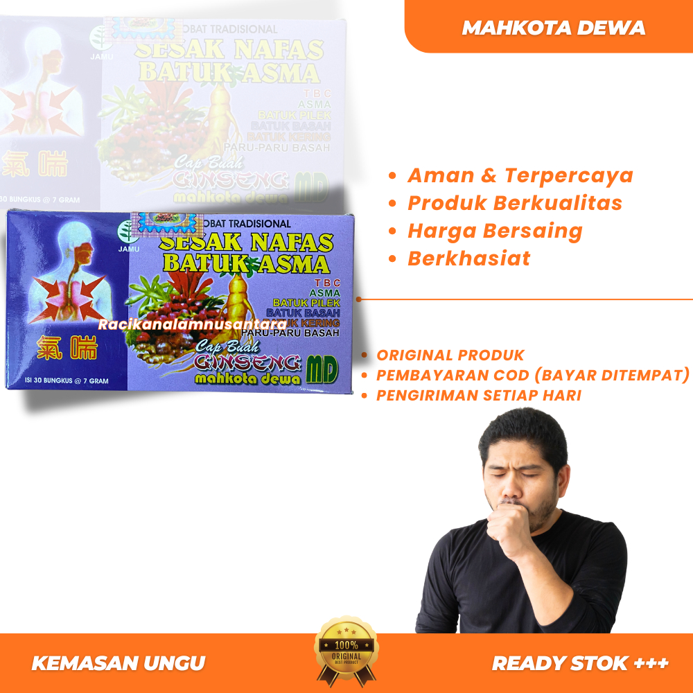 Jamu Mahkota Dewa Cap Buah Gingseng Sesak nafas (Ungu)