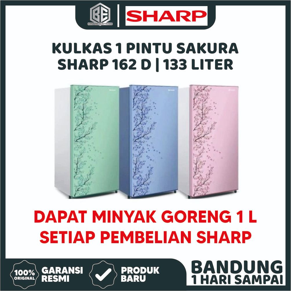 Kulkas Sharp 1 Pintu SJN 162D Sakura Kapasitas 133 Liter Full Insulation