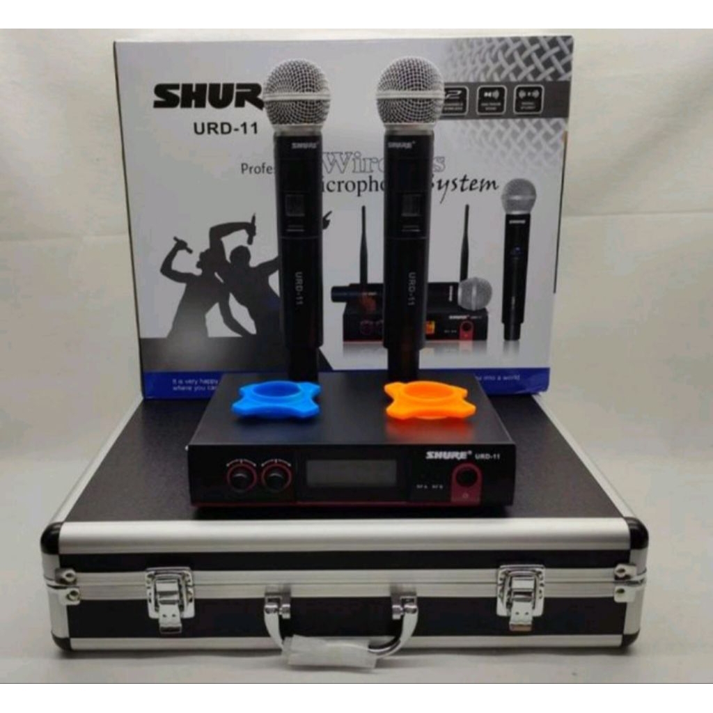Mic Wireless URD11 Werles Mikropon URD-11 Wirles Mikrofon URD 11 Mik Pegang Box Hard Case Shure