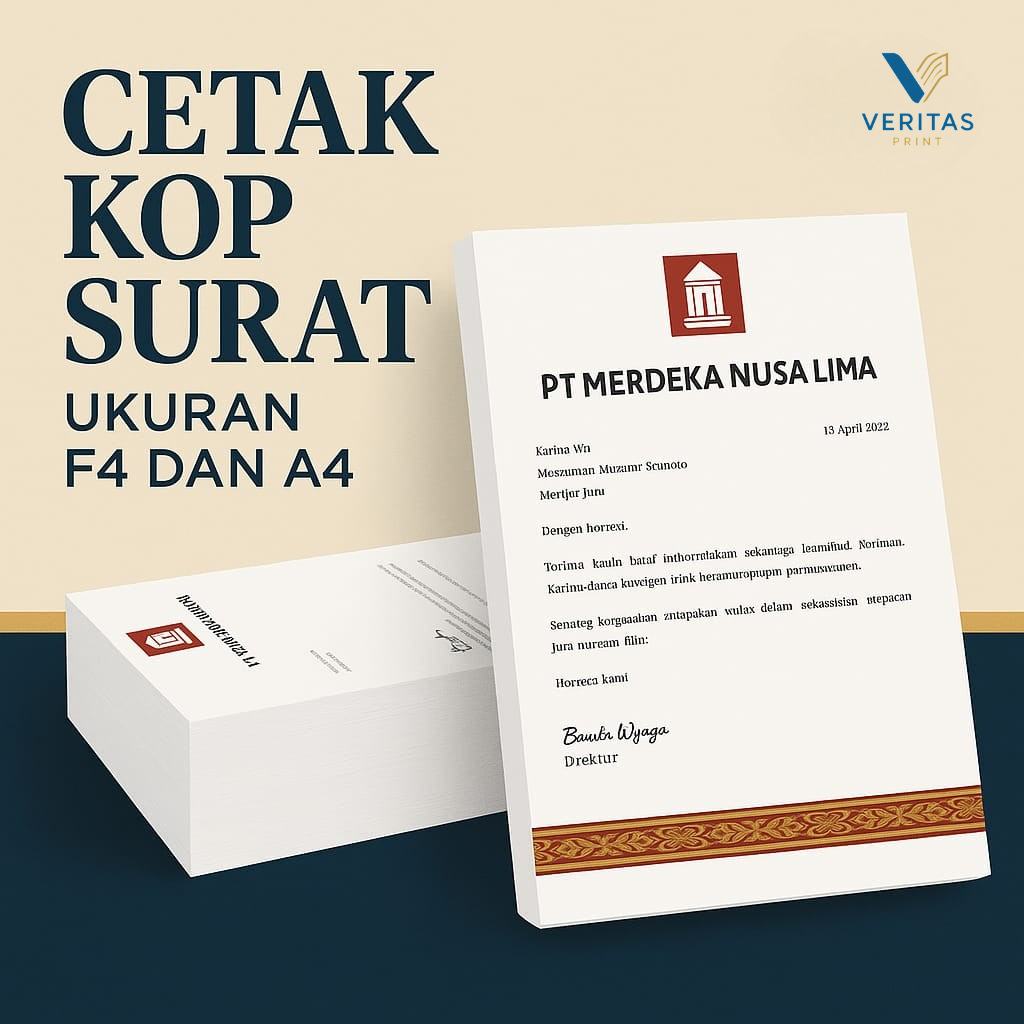 Cetak Kop Surat Custom A4 F4 – Letterhead HVS 80/100 gsm Concorde 90 gsm – Printing Murah Profesiona
