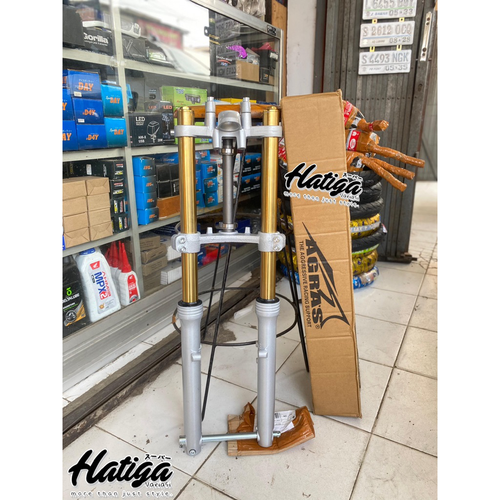SKOK DEPAN NINJA RR AGRAS AS GOLD SILVER IMPORT PNP HONDA CB GL MP TIGER