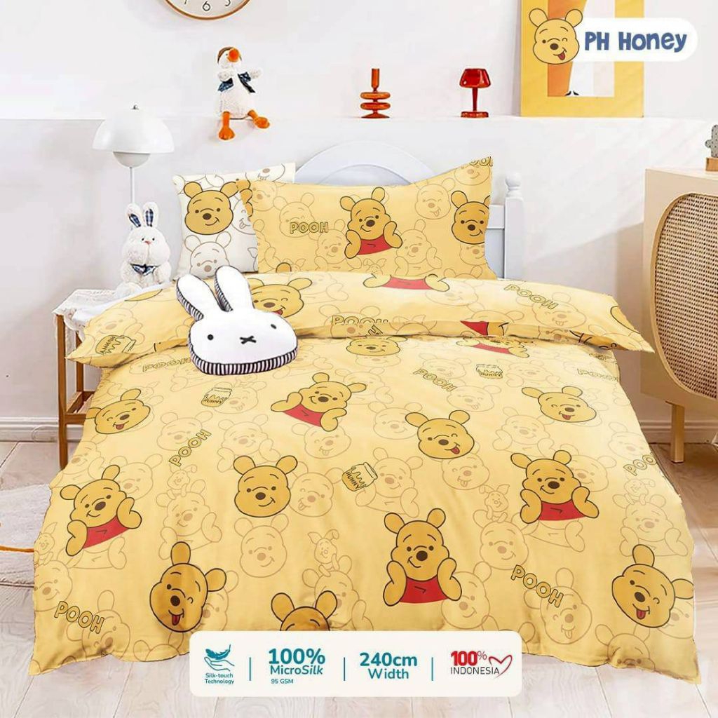 Bedcover set sprei pooh pikachu bedcover set 90x200 bedcover set 100x200 bedcover set 120x200 bedcov