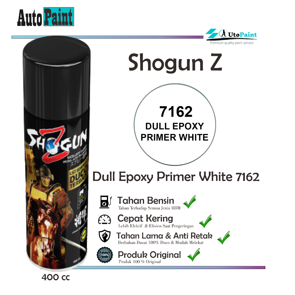 Cat Semprot Premium - Pilok Pilox Dull Epoxy White 7162 Shogun Z - Pylok Dasar Poxy Putih Doff/Dop