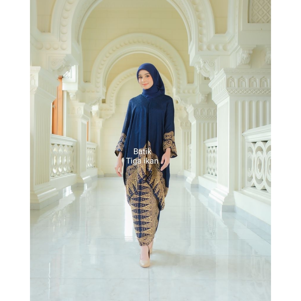 ONE SET KAFTAN TUNIK ARUNA JUPRI POLOSAN VISCOSE SEMI SUTERA ROK LILIT BATIK PREMIUM