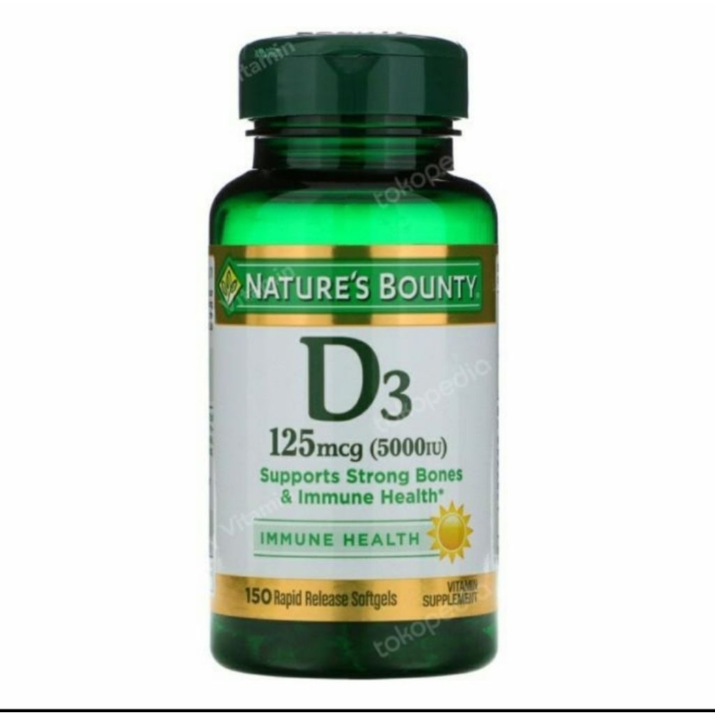nature's bounty vitamin D3 5000 iu 150.softgel