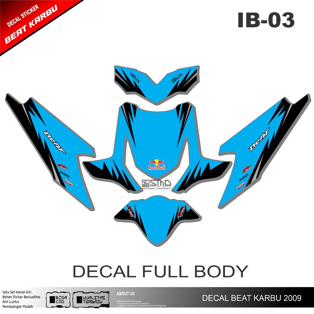 DECAL STICKER BEAT KARBU 2009 || DECAL FULL BODY DESIGN SIMPLE GLOSSY