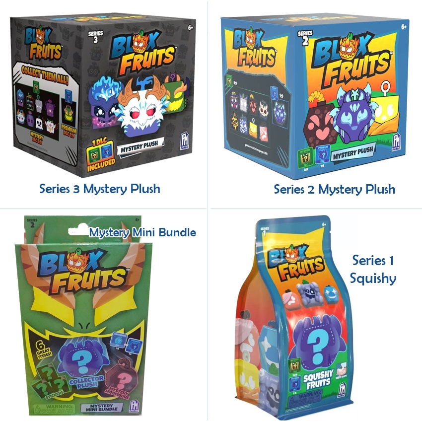 BLOX FRUITS SERIES 1 Squishy SERIES 2 Minifigure 4-Pack Mystery Mini Bundle Collector Plush (Figure 