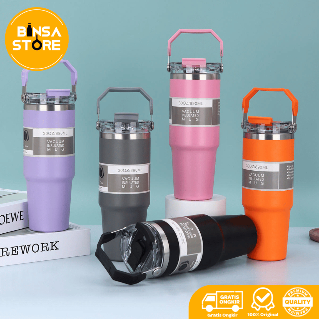 Tumbler Jumbo Stainless Premium 890ml Portable Termos Botol Minum Besar Air Panas Dingin - JX54