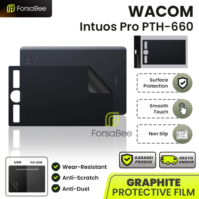 FORSABEE - Graphite Protective Film untuk Wacom Intuos Pen Tablet Pro Medium PTH-660 M Anti Gores An
