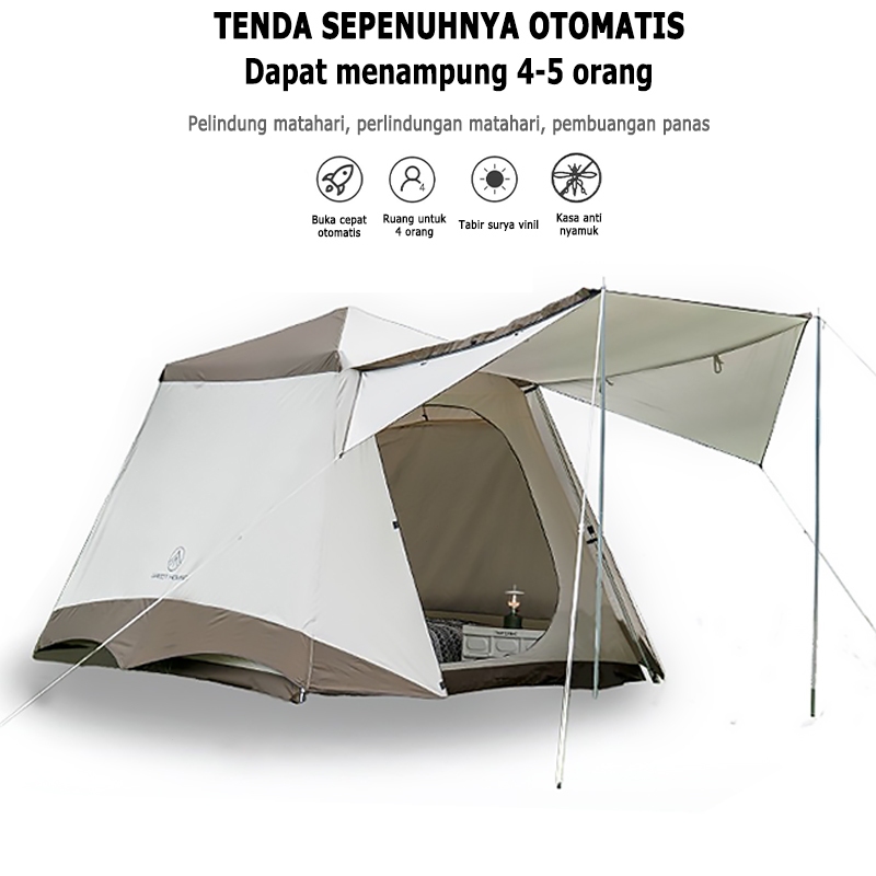 Tenda Camping Automatic Tent Double Layer 3-4 Person tent