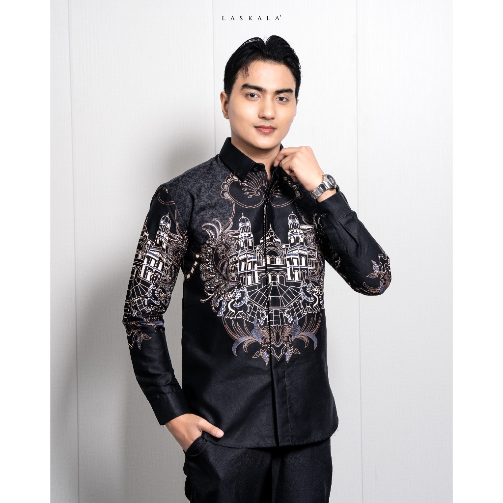 Best Deals Laskala Batik Premium Lawang Sewu Kemeja Batik Pria Slimfit Lengan Panjang