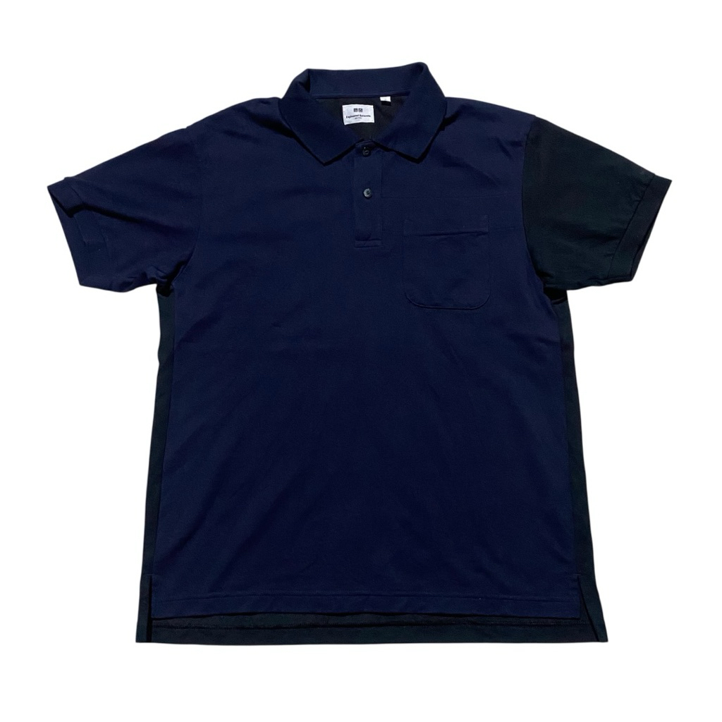 Uniqlo engineered garment navy black polo shirt