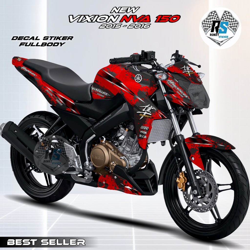 TERLARIS  Bisa Costum Sticker Variasi Fullbody Vixion NVA 150 - Motif Hayabusa