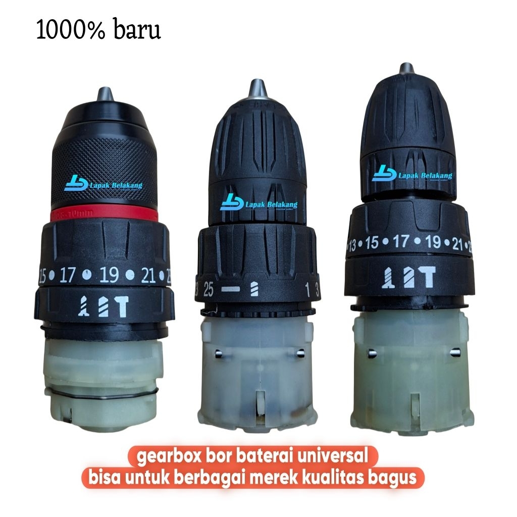 Gear box + chuck 3/8 10mm universal sparepart gear box bor cordless bor baterai bor cas