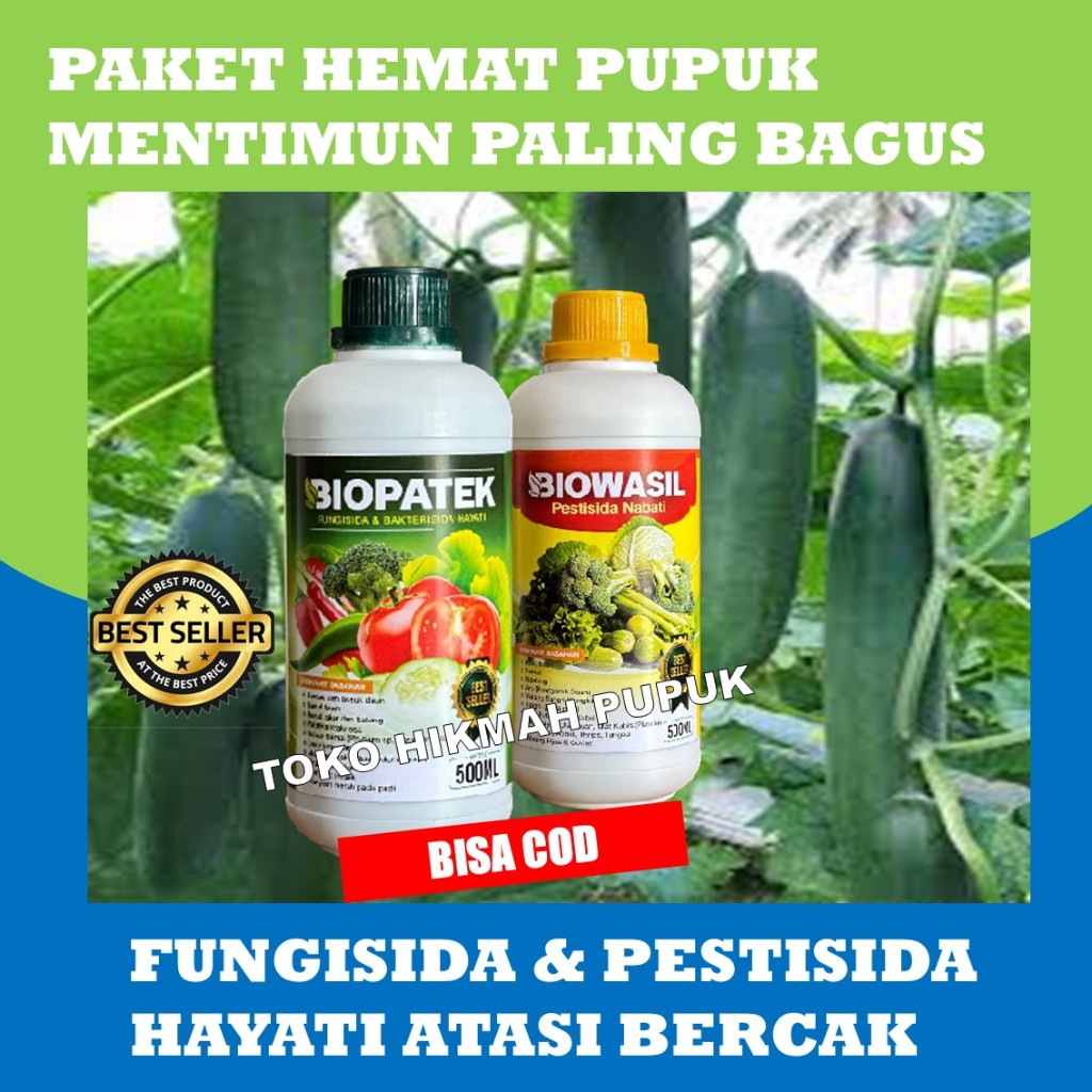 Pupuk Hemat Biowasil Pestisida + Biopatek Fungisida Timun | Atasi Hama, Busuk, Bulai | Tanaman Sehat