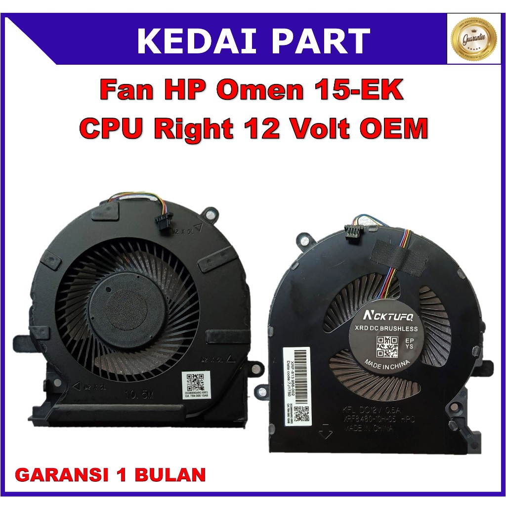 Fan HP Omen 15-EK 15-ek0044tx 15-ek0045tx 15-ek0105tx 12 Volt CPU OEM
