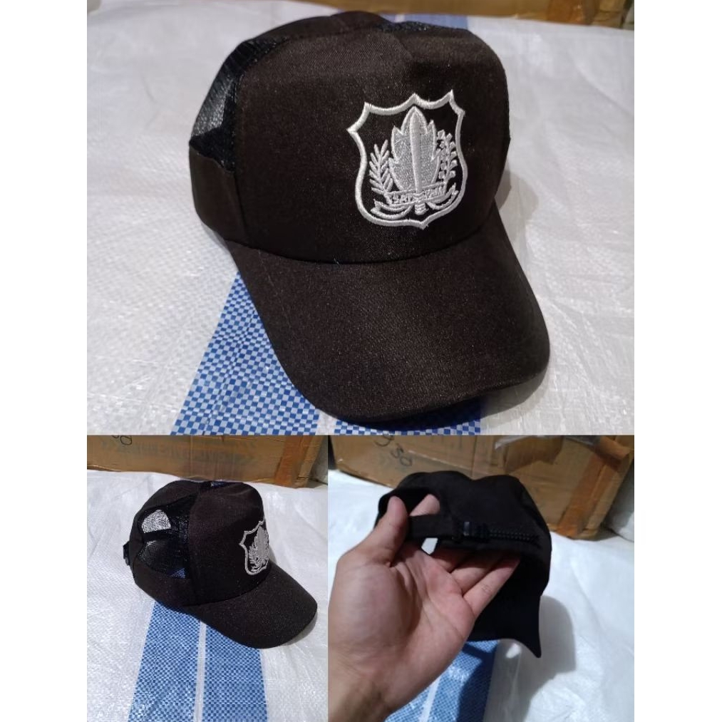 Topi satpam coklat terbaru - Topi satpam logo